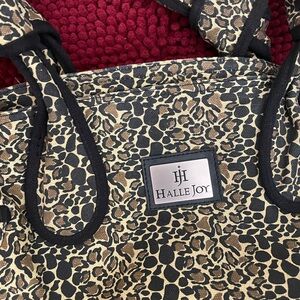 Black and Tan Leopard Print Tote Bag